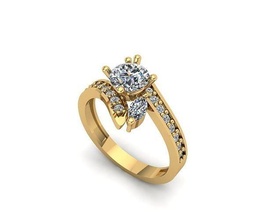 solitaire bague bijoux or argent imprimable bijou gemme mariage engagem diamant goujat beauté Collier brillant pendentif anneaux 3d print model - Mito3D