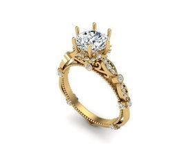 solitaire bague bijoux or diamant mode beauté gemme brillant argent éclairage blanc lumière sterling anneaux 3d print model - Mito3D