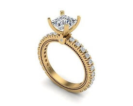 solitaire bague bijoux or diamant mode beauté gemme brillant argent éclairage blanc lumière sterling anneaux 3d print model - Mito3D