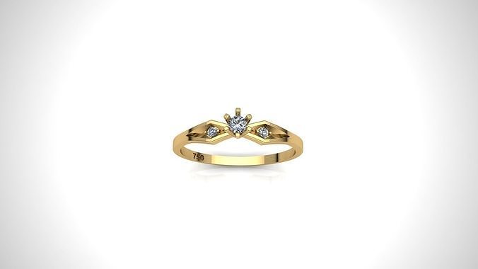 solitario squillare oro diamante gioielleria anelli gioiello nozze Fidanzamento brillante sterlina bianca moda argento 3D print model - Mito3D