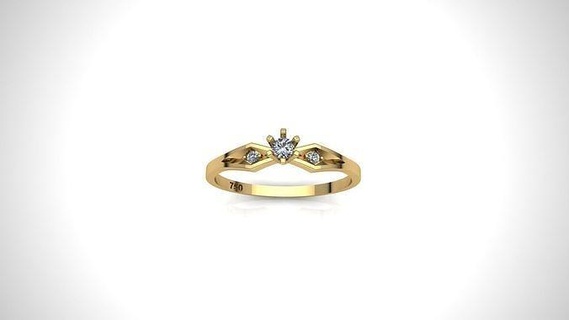 Solitaire yüzük altın elmas takı yüzükler mücevher düğün nişan parlak sterlin beyaz moda gümüş 3d print model - Mito3D