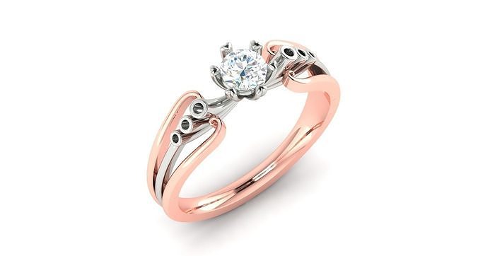 solitario squillare gioielleria oro stampabile brillante anelli diamante sterlina Fidanzamento platino prezioso lusso gemma argento carati splendente 3D print model - Mito3D