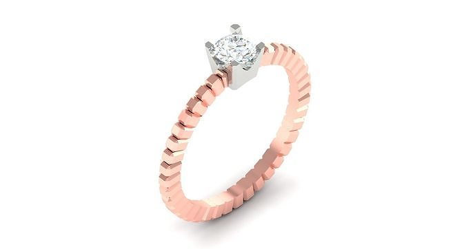 solitario squillare gioielleria oro stampabile brillante anelli diamante sterlina Fidanzamento platino prezioso lusso gemma argento carati splendente 3D print model - Mito3D