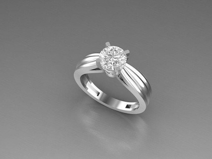 solitario squillare oro nozze lusso stampabile diamante gioielleria argento anelli Fidanzamento cad moda per sempre gemma 3d print model - Mito3D