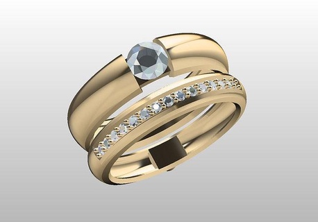 solitaire ring gold engagment casting jowelry ruber 3d jewelry rings jowel wedding turkishring italyring 18k 14k 22k rubber 3d print model - Mito3D