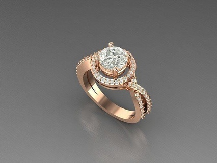 Solitär Ring Schmuck druckbar Gold Diamant Hochzeit Engagement Sterling cad Mode Ringe 3d print model - Mito3D