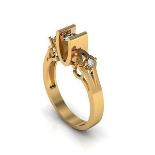 solitario squillare oro lusso gioielleria platino diamante argento anelli nozze stampabile Fidanzamento brillante splendente gemma design arte gioiello moda 3d print model - Mito3D