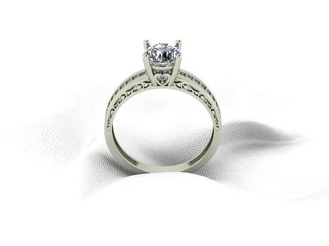 solitário anel Casamento noivado nupcial jóia joalheria ouro diamante 3d impressora matriz zbrush argolas 3D print model - Mito3D