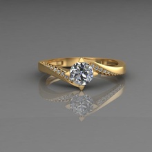 Solitaire yüzük düğün moda lüks altın elmas Brinland Aşk takı mücevher 3d yüzükler 3d print model - Mito3D