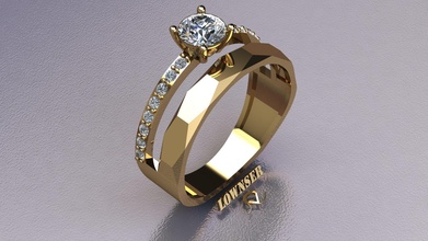Solitär Ring Gold Schmuck Silber Juwel Hochzeit Weiß Diamant druckbar Ringe 3d print model - Mito3D