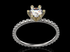 solitaire ring la joyería impresión 3dprinted imprimible los anillos diseño anillo joya de oro moda printabl creación prototipos boda 3d print model - Mito3D