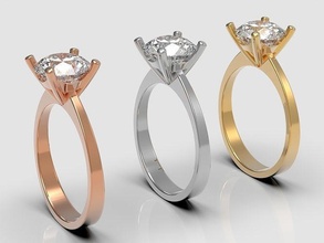Solitär Ring Juwel Diamant Silber Schmuck Gold Hochzeit brillant Mode Schönheit Saphir Weiß Engagement Sterling Ringe 3d print model - Mito3D