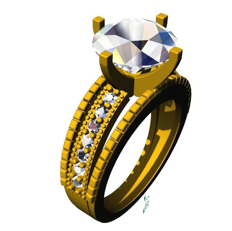 solitaire bague bijoux or gem de la mode en diamant anneau les anneaux 3D print model - Mito3D