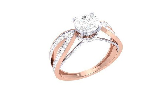 solitario anillo 12 anillos imprimible diamante platino joya brillante Boda compromiso joyería plata 3d print model - Mito3D