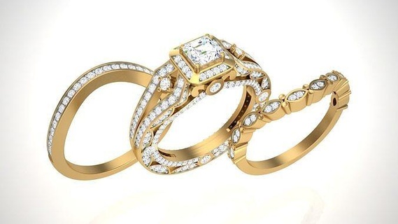solitaire ring - 1 rings printable diamond platinum gem brilliant wedding engagement jewel jewellery silver jewelry 3d print model - Mito3D