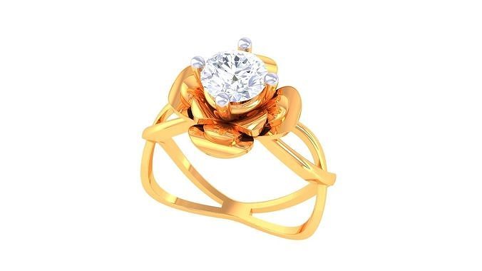 solitaire bague 29 anneaux imprimable diamant platine gemme brillant mariage engagement bijou bijoux argent Jaune or blanc sterling 3D print model - Mito3D