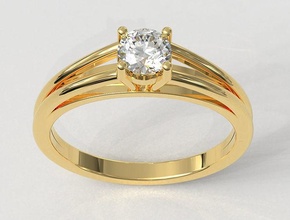solitaire bague 4mm calcul bijoux or argent diamant bijou brillant engagement imprimable gemme classique anneaux anel 3d print model - Mito3D