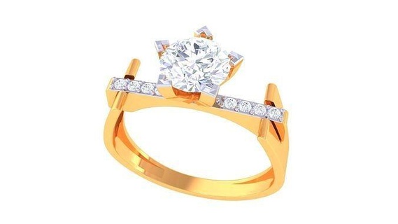 Solitär Ring 9 Ringe druckbar Diamant Platin Juwel brillant Hochzeit Engagement Schmuck Silber Gelb Gold Weiß Sterling 3d print model - Mito3D