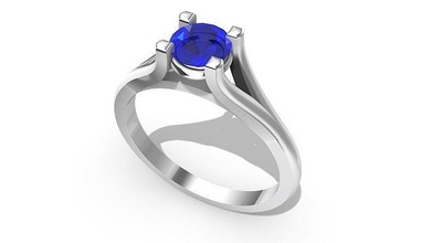 solitaire bague saphire ruby diamond bijoux or imprimable bijou mariage engagement diamant mode argent engagem platine sterling 3d print model - Mito3D