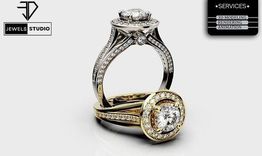 solitaire bague 0 75ct centre diamant rond bijoux femmes Dames goujat 3d mariage engagement mode designer l'amour conception Entreprise anneaux 3d print model - Mito3D