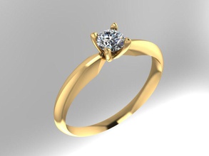 Solitär-ring 001 Schmuck ring diamond solitaire engagment Hochzeit Ringe 3d print model - Mito3D