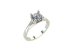 solitario squillare 002 gioielleria oro 18k fidanzamento nozze argento anelli 3d print model - Mito3D