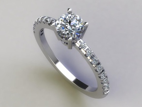solitario squillare 003 gioielli diamanti nozze anelli gemma fidanzamento prezioso platino oro gioielleria collane argento pietre capi abbigliamento gemme orecchini gioiello 3d print model - Mito3D