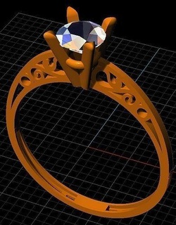 solitaire ring 01 printable jewelry gold diamond wedding engagement cad jewellery fashion rings 3d print model - Mito3D