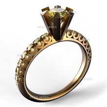 anello solitario 05 ct gioielli solitaire stesa micropave cad stampabile il design 3d oro argento stl ztl max 3ds zbrush anelli 3d print model - Mito3D