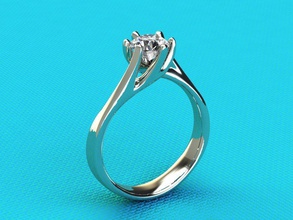 anello solitario 1 ct gioielli disco di platino l'acciaio lucente lusso moda matrimonio fidanzamento stampabile gemma brillante diamanti solitaire oro dito prototipazione e bellezza argento diamant anelli 3d print model - Mito3D