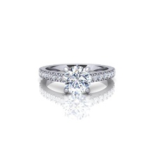 solitaire bague 2 bijoux anneaux femme mariage collection précieux masse diamant engagement fiançailles or mode 3d print model - Mito3D