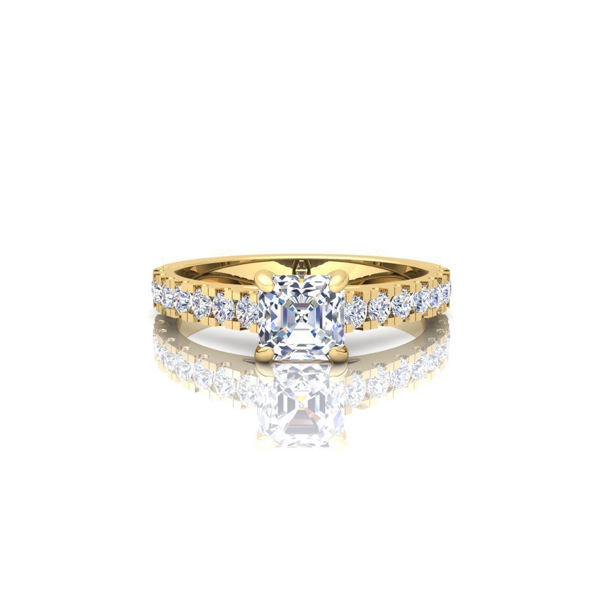 solitario anillo 3 joyería joya anillos mujer Boda colección precioso abultar diamante compromiso diamantes oro Moda 3D print model - Mito3D