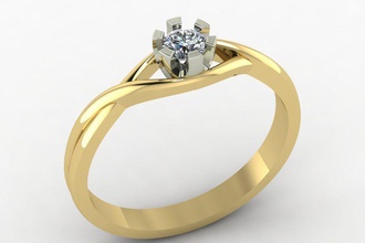solitaire ring 3 mm gem jewelry jewellery diamond printable classic cad gems female women exclusive 3dm stl obj fashion cnc high polygonal rings 3d print model - Mito3D