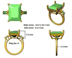 solitaire ring 3d cad file image gold design art jewellery 3d print model - Mito3D