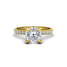 solitario anillo 3d modelo impresión anillos libra esterlina imprimible diamante platino brillante Boda compromiso joya joyería plata blanco oro cromo 3d print model - Mito3D