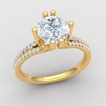 Solitär Ring 3d Modell Juwel Engagement Hochzeit Schmuck Diamant Silber engagem Gold Mode Sterling Weiß brillant Saphir Schönheit Ringe Ohrringe 3d print model - Mito3D