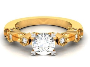 solitario squillare 3dm render oro argento gioielleria pantera panter panthera braccialetti gemma anelli stampabile sterlina diamante gioiello nozze Fidanzamento brillante platino 3d print model - Mito3D