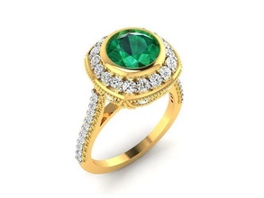 solitario anillo 3dm oro diamante joyería plata joya anillos pendientes pulsera pantera imprimible puma bengala 3d print model - Mito3D
