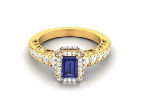 solitaire ring 3dm render gold diamond jewellery silver jewel jewelry rings earrings luxury bracelet panther panthera panter pantera gem printable puma 3d print model - Mito3D
