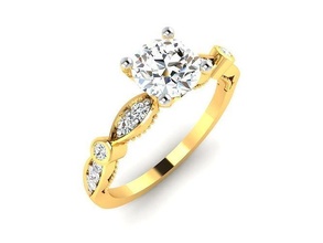 solitaire ring 3dm render gold jewelry jewel rolex diamond fashion beauty brilliant men watch bracelet sterling engagement jewellery silver gem wedding rings 3d print model - Mito3D