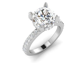 Solitär Ring 3dm stl 3d drucken Modell Ringe Hochzeit Engagement Schmuck druckbar Juwel Diamant Silber Gold Sterling 3d print model - Mito3D