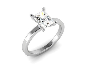 Solitär Ring 3dm stl 3d drucken Modell Ringe Hochzeit Engagement Schmuck druckbar Juwel Diamant Silber Gold Sterling Weiß brillant 3d print model - Mito3D