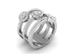 solitaire bague 3dm stl rendre 3d impression modèle anneaux mariage engagement bijoux imprimable gemme bijou diamant argent or blanc brillant platine 3d print model - Mito3D