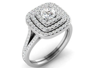 Solitär Ring 3dm stl 3d drucken Modell Ringe Hochzeit Engagement Schmuck druckbar Juwel Diamant Gold Silber Sterling brillant 3d print model - Mito3D