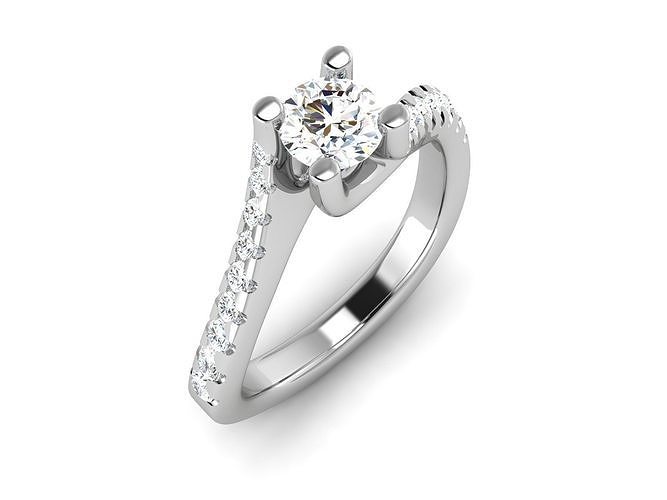 solitaire bague 3dm stl rendre 3d impression modèle anneaux mariage engagement bijoux imprimable gemme bijou diamant argent or sterling brillant blanc platine 3D print model - Mito3D