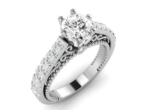 solitario anillo 3dm stl 3d impresión modelo anillos Boda compromiso joyería imprimible joya diamante plata oro libra esterlina blanco platino 3d print model - Mito3D