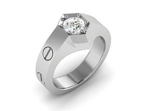 Solitaire yüzük 3dm stl vermek 3d Yazdır model yüzükler düğün nişan mücevher yazdırılabilir elmas gümüş altın takı sterlin beyaz 3d print model - Mito3D