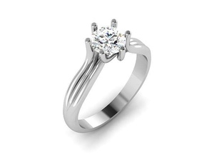 solitaire bague 3dm stl rendre 3d impression modèle anneaux mariage engagement bijoux imprimable gemme bijou diamant argent or sterling blanc platine 3d print model - Mito3D
