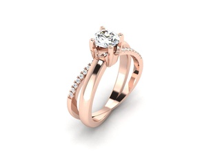 solitario anillo de 3dm stl procesamiento detalle la impresión 3d modelo joyería oro plata gem imprimible compromiso boda sterling moda diamante el platino solitaire brillante precioso lujo los anillos 3d print model - Mito3D