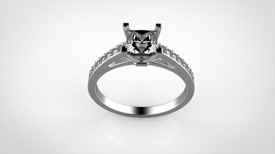 solitaire bague 52 anneaux engagement bijoux diamant 3d print model - Mito3D